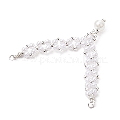 Подвески круглые V-образные из искусственного жемчуга и латуни из АБС-пластика PALLOY-JF03975