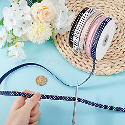 6 рулон двухцветной полиэстеровой репсовой ленты с принтом в горошек OCOR-PH0004-28