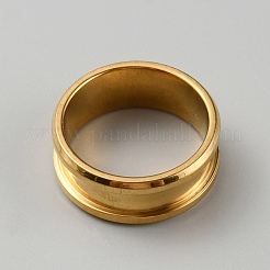 Оправы для колец из нержавеющей стали 304 с канавками&nbsp;RJEW-WH0010-08A-G