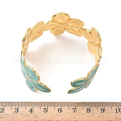 Браслеты-манжеты из нержавеющей стали 304 с эмалью для женщин BJEW-B159-01G