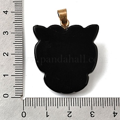 Подвески из натурального обсидиана и синтетической бирюзы G-Z090-02G-04