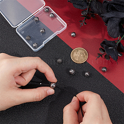 12 шт. 6 вида круглых бусин из нержавеющей стали 304&nbsp;STAS-UN0059-95