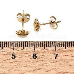 女性用304ステンレススチールスタッドピアス  ゴールドカラー  スター  6x6.5mm&nbsp;EJEW-G459-01D-G