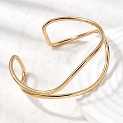 Браслеты-манжеты из нержавеющей стали 304 для женщин BJEW-Z150-01G-02