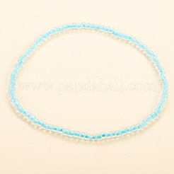 4 шт. 4-цветные светящиеся браслеты на ногу из пластика в форме ронделла с бисеринами WG02137-01