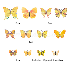6 цвет искусственных пластиковых украшений в виде бабочек&nbsp;DJEW-CJ0001-01