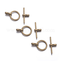 Застежки тоггл в тибетском стиле  TIBE-A001-25AB-NF