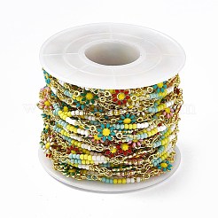 Латунные цепи с цветочными звеньями ручной работы CHC-F015-26G