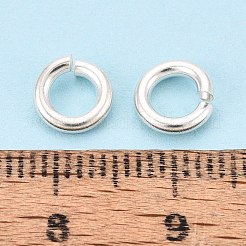 925スターリングシルバーオープンタイプ丸カン  ラウンド  銀  7x1.5mm  内径：4mm&nbsp;STER-N017-30E-S