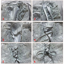 Атласное свадебное платье с завязками на спине SRIB-WH0011-039B
