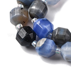 Натуральный голубой агат бисер нитей G-P570-F01-01