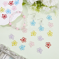 48 шт. 6-цветные полые подвески из сплава&nbsp;FIND-SC0012-26