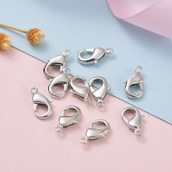 真鍮カニカン  オウムトリガークラスプ  カドミウムフリー＆ニッケルフリー＆鉛フリー  プラチナ  12x7x3mm  穴：1mm&nbsp;X-KK-902-N
