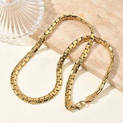 Sets aus Halsketten und Armbändern aus Edelstahl 304 mit Kastenkette&nbsp;SJEW-D091-12G