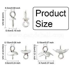 45 шт. 3 стиля нержавеющая сталь чашка жемчуг штифт кулоны булавки&nbsp;STAS-YW0003-09