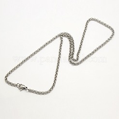 Collane a catena rolo con croce in acciaio inossidabile 304 alla moda e resistenti all'ossidazione da uomo&nbsp;NJEW-M077-D-03