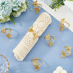 Бабочка железные кольца для салфеток&nbsp;AJEW-WH20070-109G