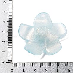 不透明樹脂ペンダント  ABSの模造パールと  花  アリスブルー  42x44x11.5mm  穴：2.3mm&nbsp;LS-FIND-M035-03C