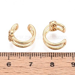 Латунные серьги-манжеты из прозрачного кубического циркония EJEW-T047-64G