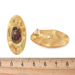 Овальные серьги-гвоздики из нержавеющей стали&nbsp;EJEW-D303-01G-02