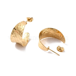 Массивные серьги-гвоздики в форме буквы С из нержавеющей стали 304 с ионным покрытием (IP) EJEW-P198-08G