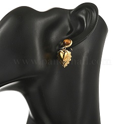 Pendientes colgantes de ojo de tigre natural y acero inoxidable 304 para mujer&nbsp;EJEW-JE07507