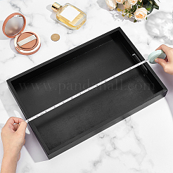 木製サービングトレイ  長方形  ブラック  360x238x40.5mm  内径：340x224mm&nbsp;AJEW-WH0609-355