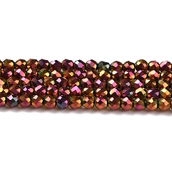 Стеклянные бусины с гальваническим покрытием &nbsp;GLAA-H021-01A-FP10