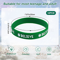 12шт. браслеты из силиконового шнура с рождественской тематикой BJEW-CN0001-07