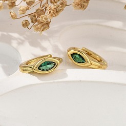 Латунные микро проложить серьги обруча кубического циркония EJEW-C136-02G