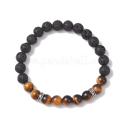 Круглые эластичные браслеты из натуральных смешанных драгоценных камней и немагнитного синтетического гематита для женщин&nbsp;BJEW-JB12759
