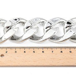 Унисекс толстые ccb пластиковые кубинские цепочки ожерелья&nbsp;NJEW-V006-02P