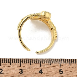 Messing Micro Pave Zirkonia Manschette offene Ringe&nbsp;RJEW-C163-11G