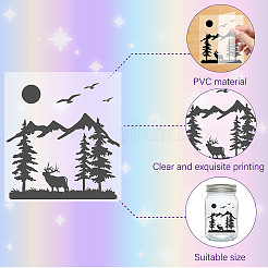 PVC ランプ フィルム diy カラフルな光ぶら下げランプ曇らされたガラスの瓶  ツリー  100x90mm&nbsp;DIY-WH0408-015