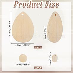 60 stücke 2 stile holz anhänger&nbsp;FIND-GA0008-39