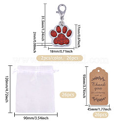 Pendentif décoratif en alliage de zinc avec poudre scintillante émaillée&nbsp;HJEW-GL0001-25