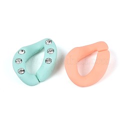 Непрозрачные спрей-непрозрачные акриловые хрустальные соединительные кольца со стразами&nbsp;OACR-T031-01M-B