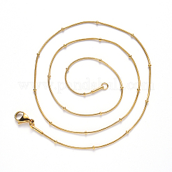 PVD-Vakuumbeschichtung 304 Edelstahl runde Schlangenkette Halskette&nbsp;NJEW-S420-009C-G