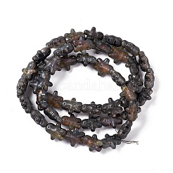 Perles de verre électrolytiques forgées plaquées demi-arc-en-ciel&nbsp;GLAA-P005-HR03