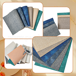 PVCレザー生地6枚  DIYクラフト用品  長方形  ミックスカラー  210x150x0.5mm&nbsp;DIY-CL0002-27D
