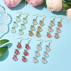 5 пара стеклянных серег с подвесками 5 цветов&nbsp;EJEW-JE05805