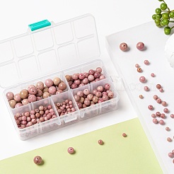 340шт 4 размера бусины из натурального родонита G-LS0001-26