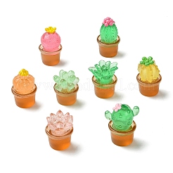 40 pièce de 8 styles de décorations d'affichage de cactus en résine transparente&nbsp;DJEW-CJ0001-31