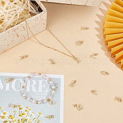 1 набор латунных подвесок с микропаве из прозрачных кубических цирконий&nbsp;KK-SC0005-07