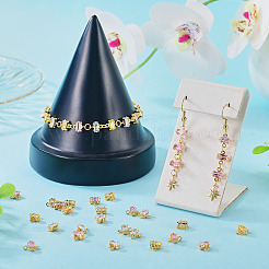 24 pz. 3 colori ottone pavé zirconia cubica rettangolo connettore charms&nbsp;KK-TA0009-18