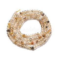 Oro naturale perle di quarzo rutilato fili&nbsp;G-RM250104-D4