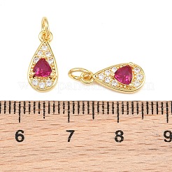 Micro pavé de latón encantos de circonita cúbica rojo violeta medio&nbsp;CU-CBAB3AD-07G-01