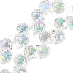 Chapelets de perles en verre électroplaqué&nbsp;EGLA-D030-17X