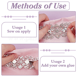 Украшение для воротника из стеклянных стразов DIY-WH0061-011S