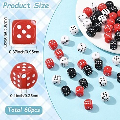 60шт 3 цвета акриловые бусины&nbsp;OACR-YW0003-97